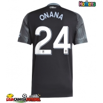 Camisa de Futebol Aston Villa Amadou Onana #24 Equipamento Secundário 2025-26 Manga Curta